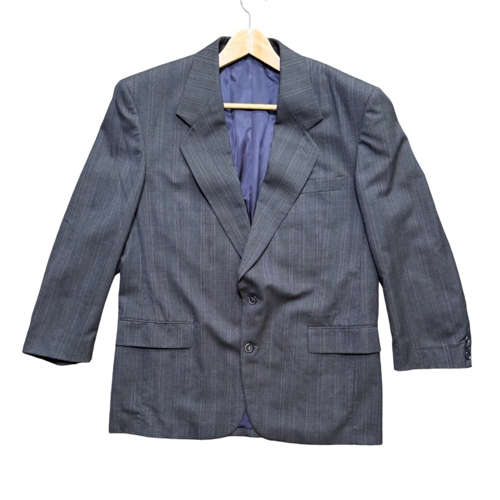 Gianfranco Ruffini Wool Sport Coat Mens 44R Gray Glen Plaid Italy EUC